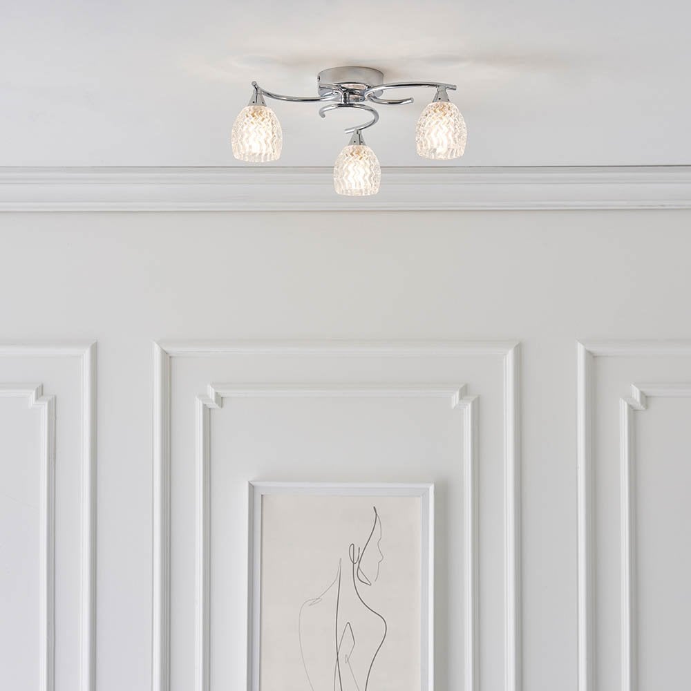 Boyer 3 Light Semi Flush in Chrome