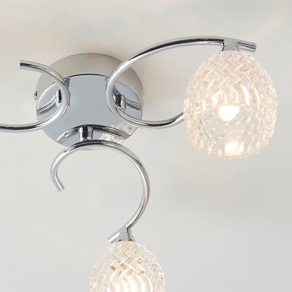 Boyer 3 Light Semi Flush in Chrome