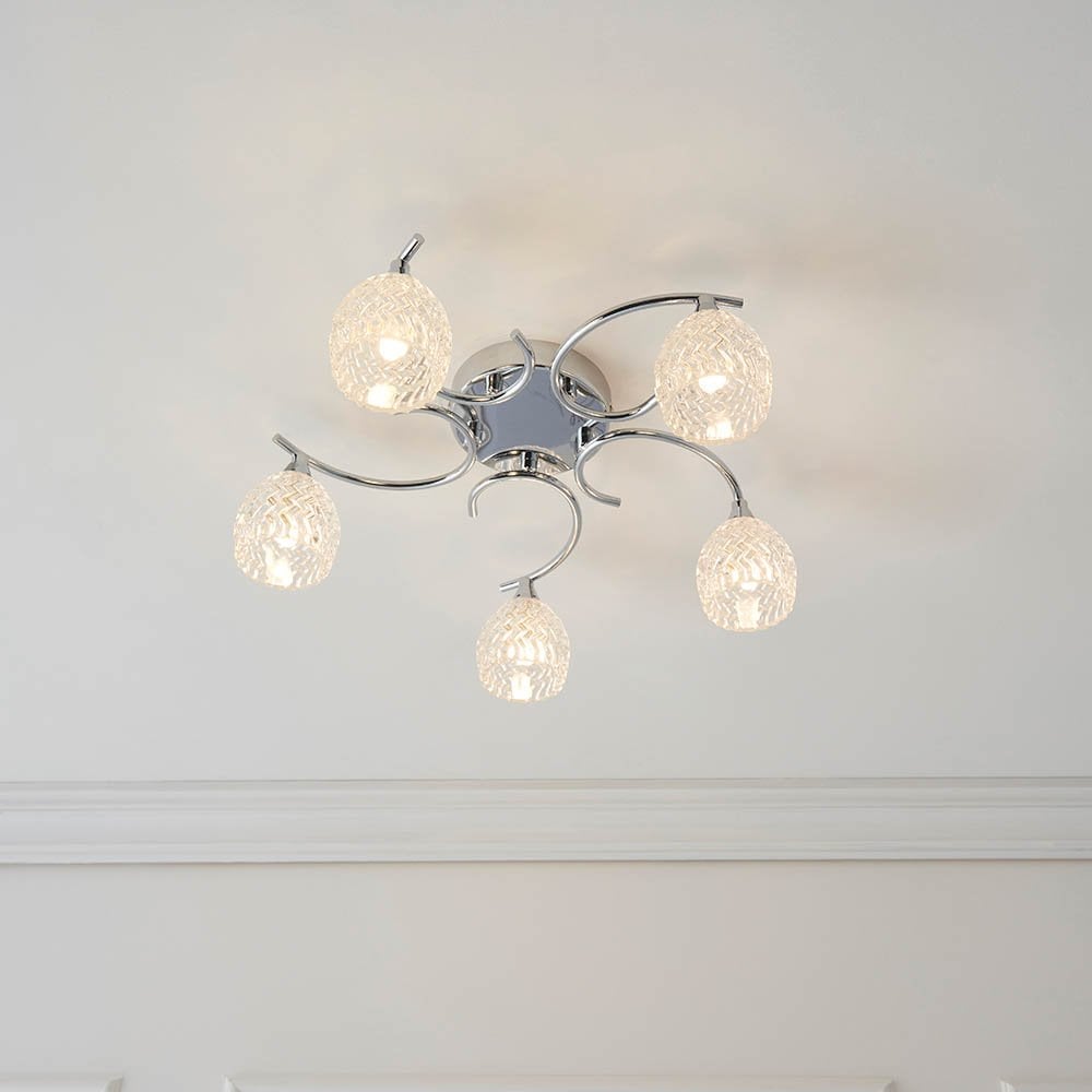 Boyer 5 Light Semi Flush in Chrome
