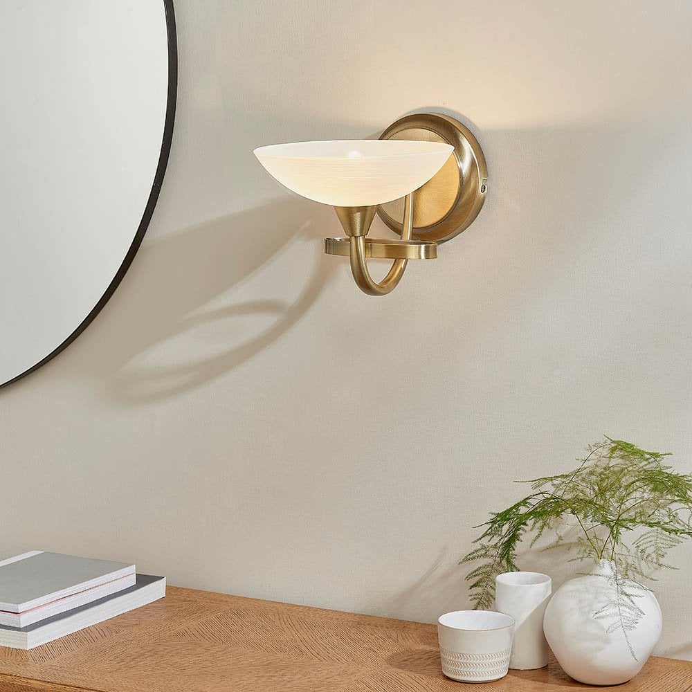 Cagney Wall Light in Antique Brass