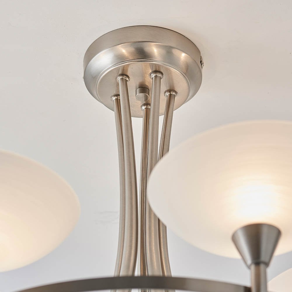 Cagney 5 Light Semi Flush in Satin Chrome
