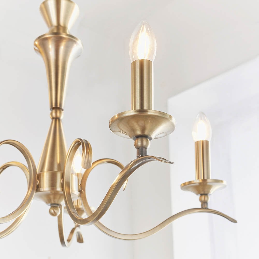 Kora 5 Light in Antique Brass