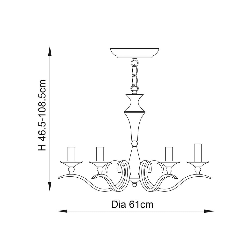 Kora 5 Light in Antique Brass