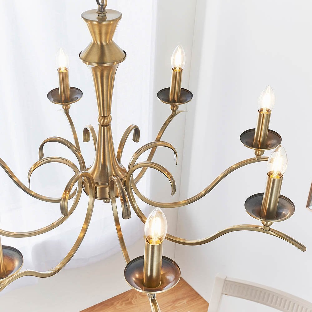 Kora 8 Light in Antique Brass