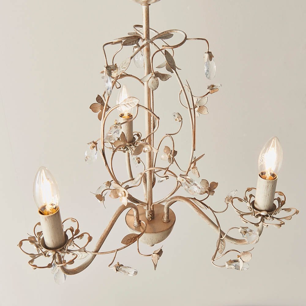 Lullaby 3 Light Pendant in Cream & Brushed Gold