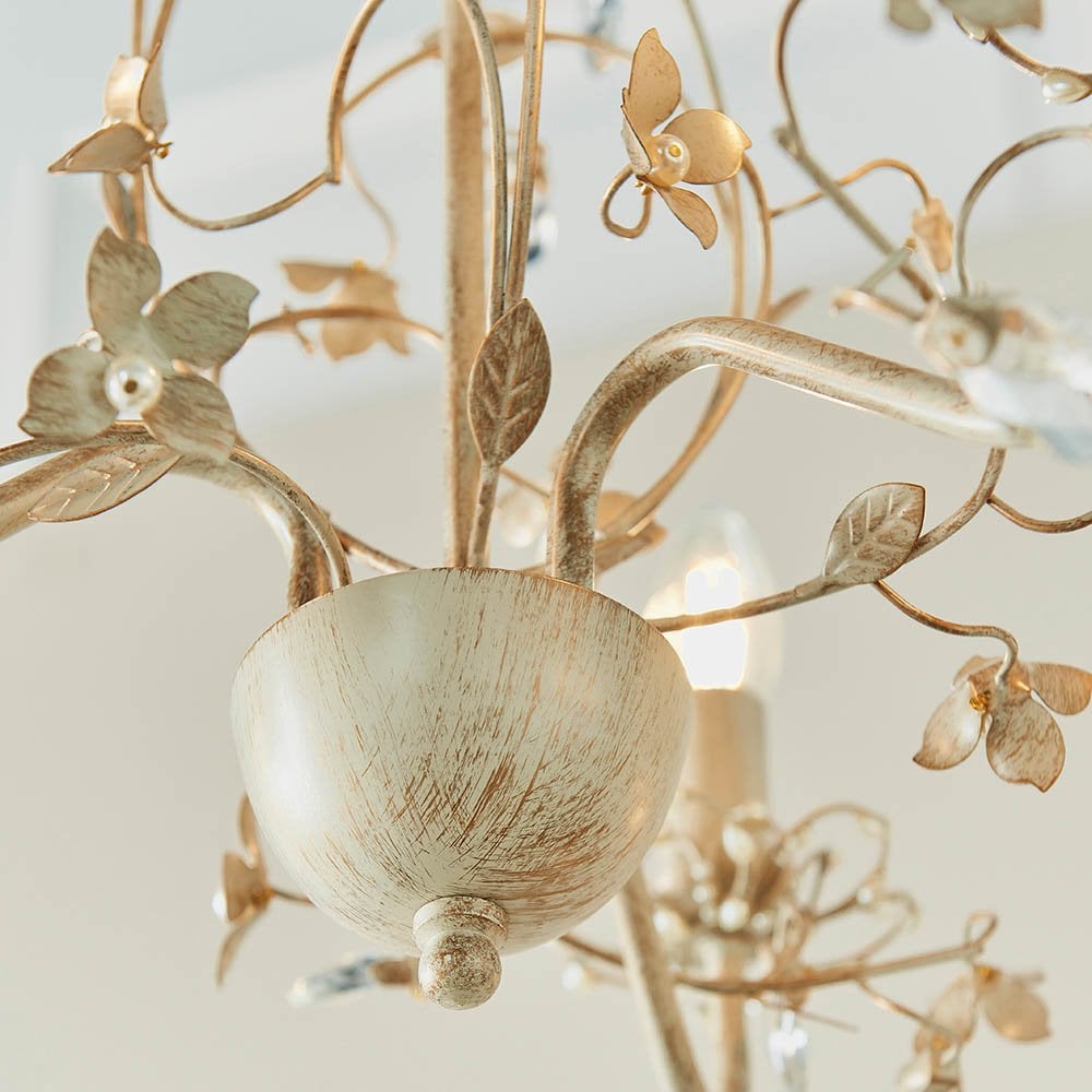 Lullaby 3 Light Pendant in Cream & Brushed Gold