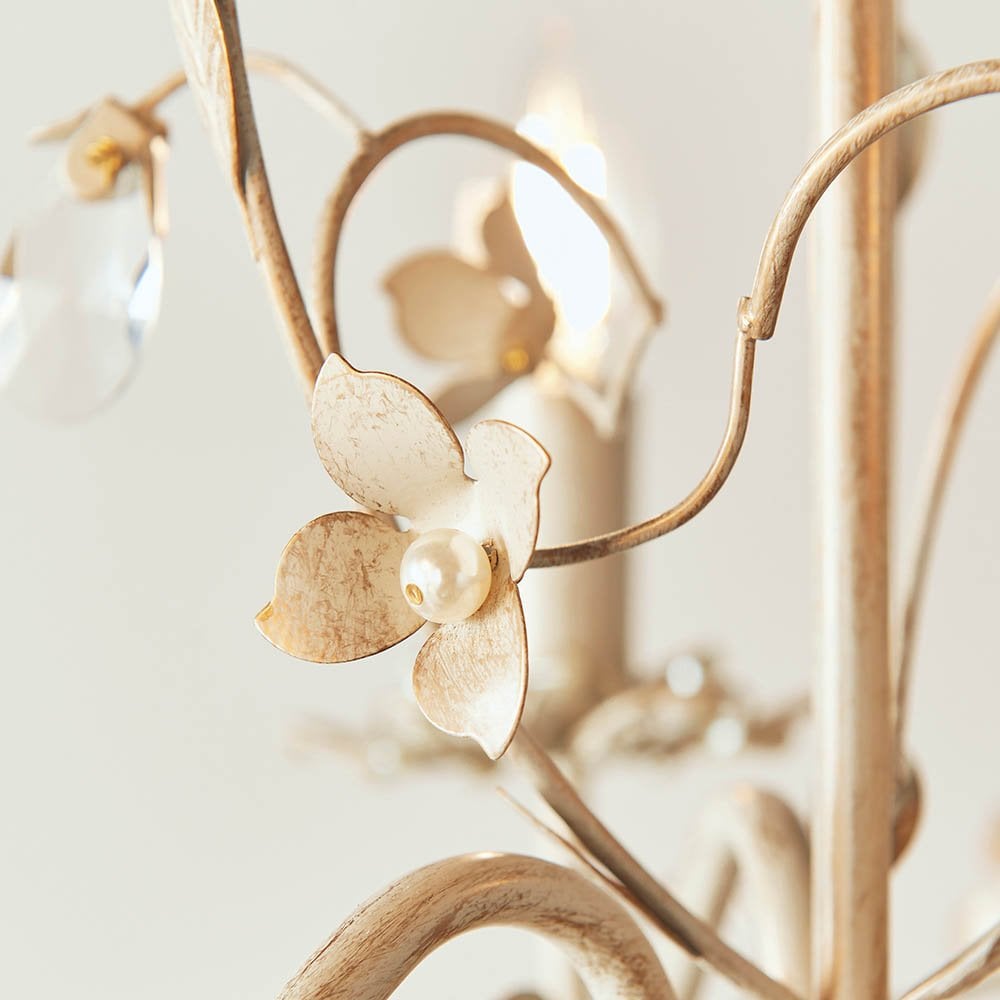 Lullaby 3 Light Pendant in Cream & Brushed Gold