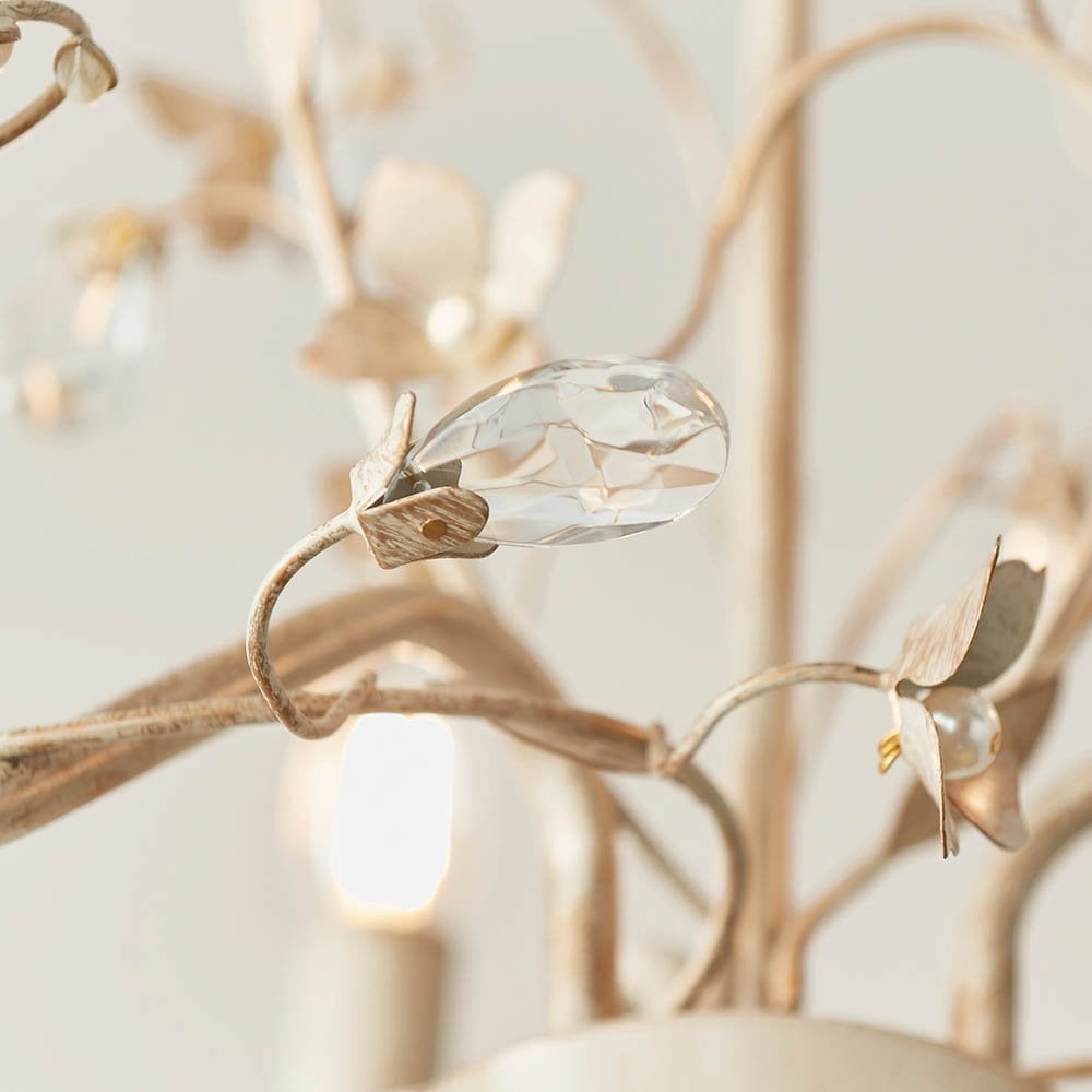 Lullaby 3 Light Pendant in Cream & Brushed Gold
