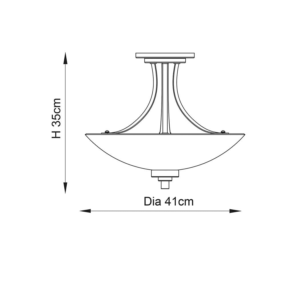 Welles 3 Light Semi Flush in Satin Nickel