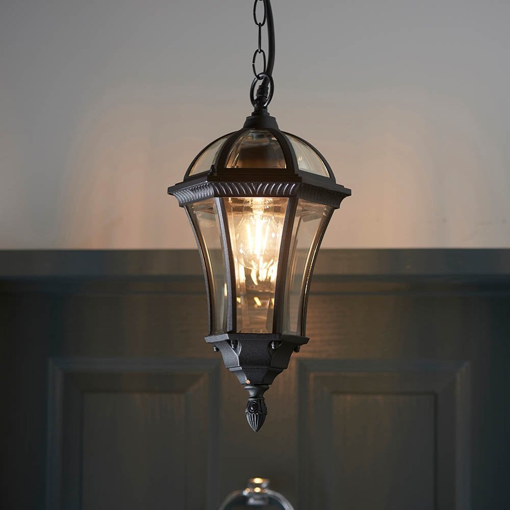 Drayton Pendant Light in Matt Black IP44