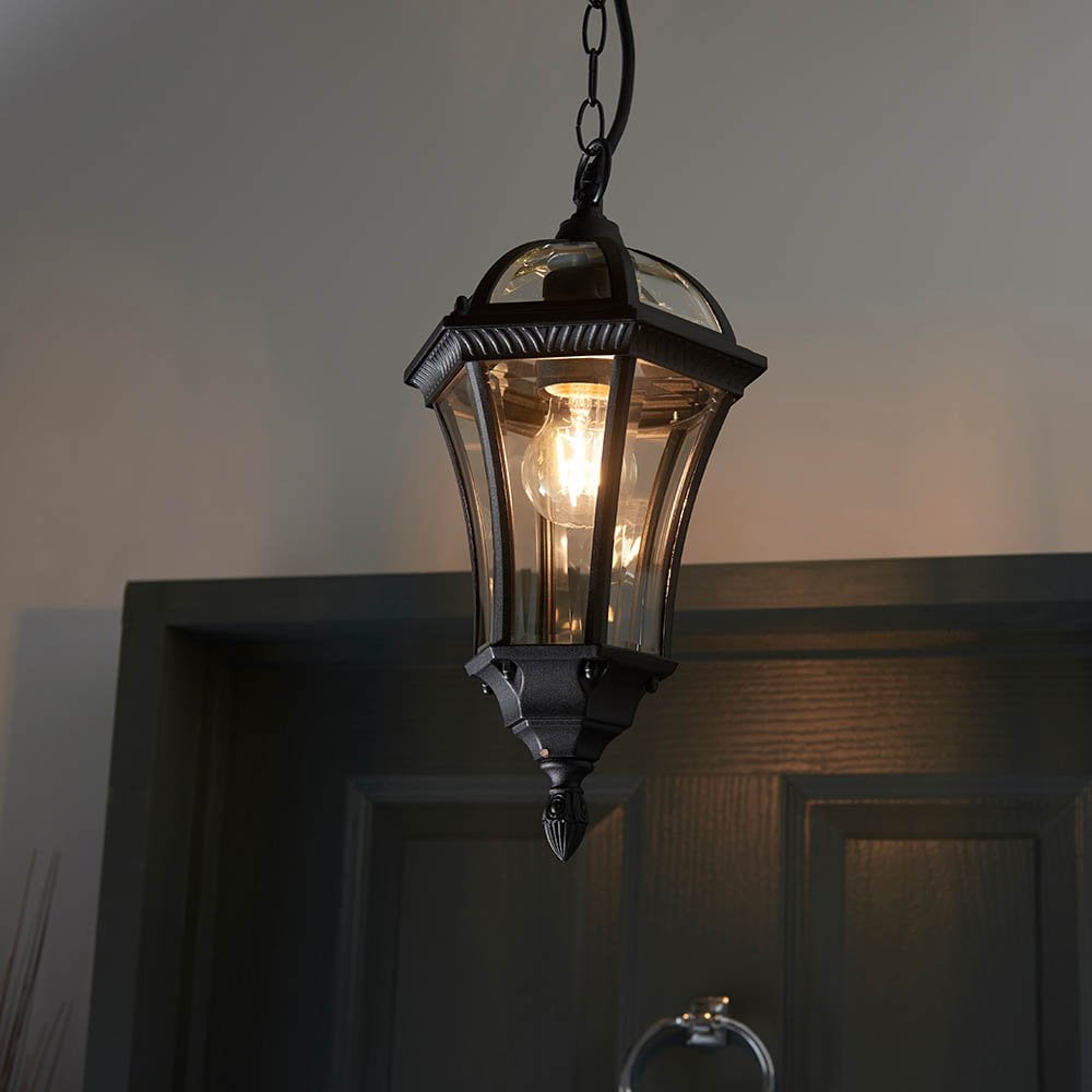 Drayton Pendant Light in Matt Black IP44