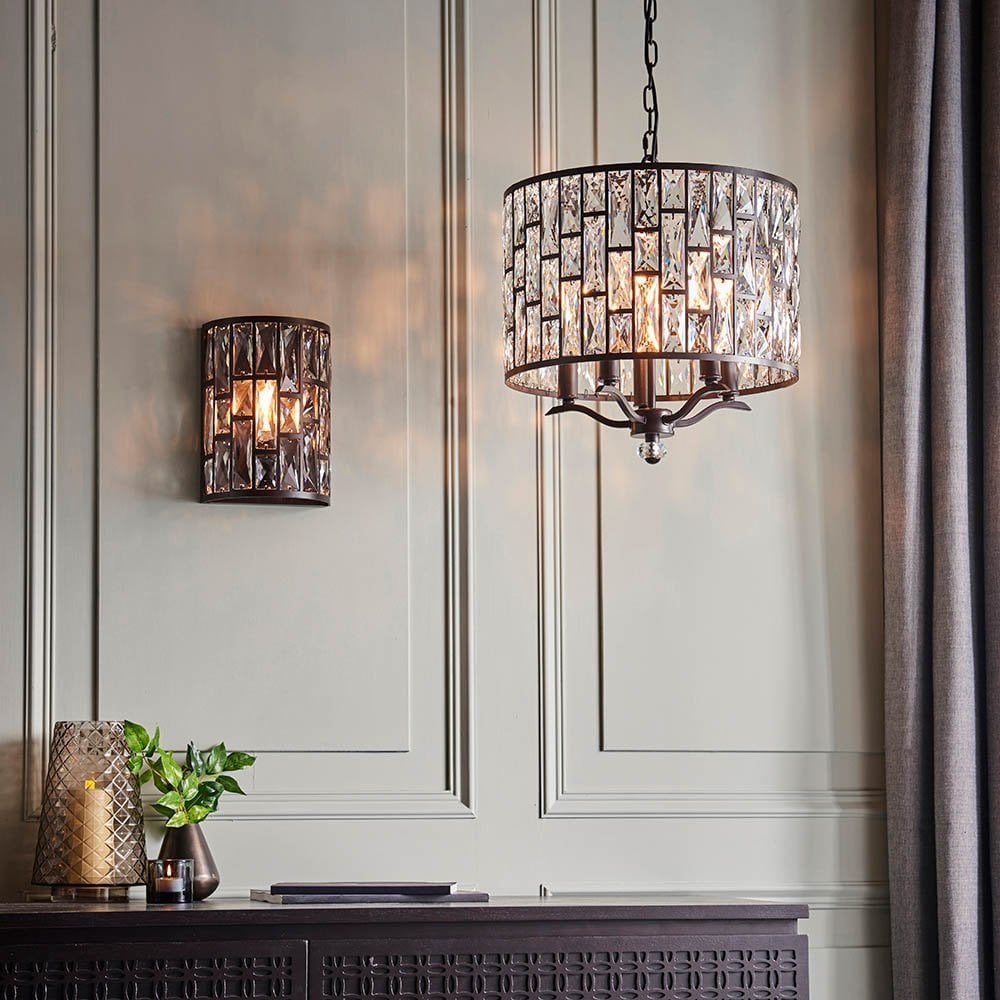 Belle 5 Light Pendant Dark Bronze Finish