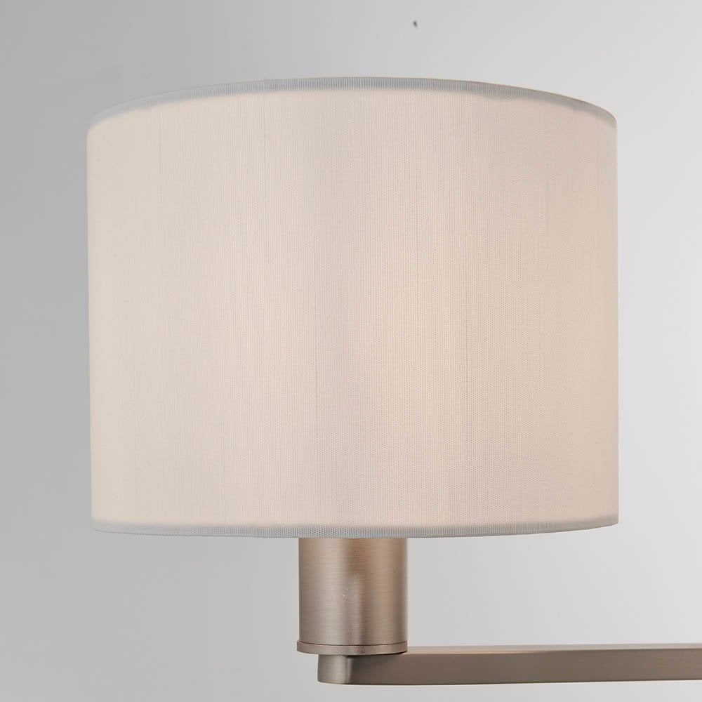Daley 3 Light Multi Lighti Arm Pendant in Nickel C/W White Shades