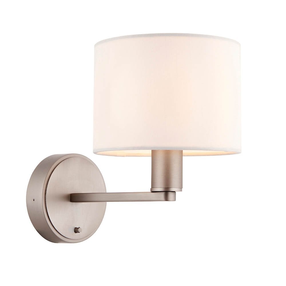 Daley Wall Light in Nickel C/W White Shade