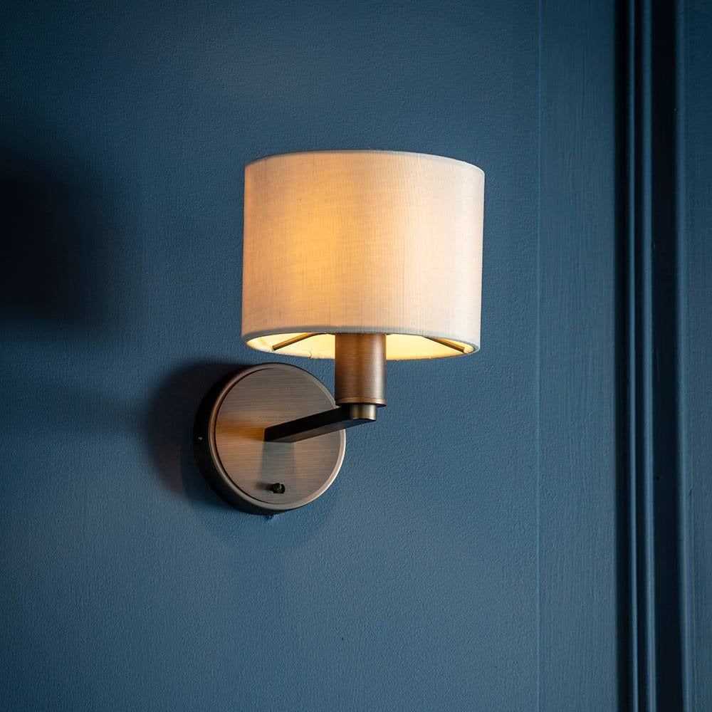 Daley Wall Light in Bronze C/W Marble Shade