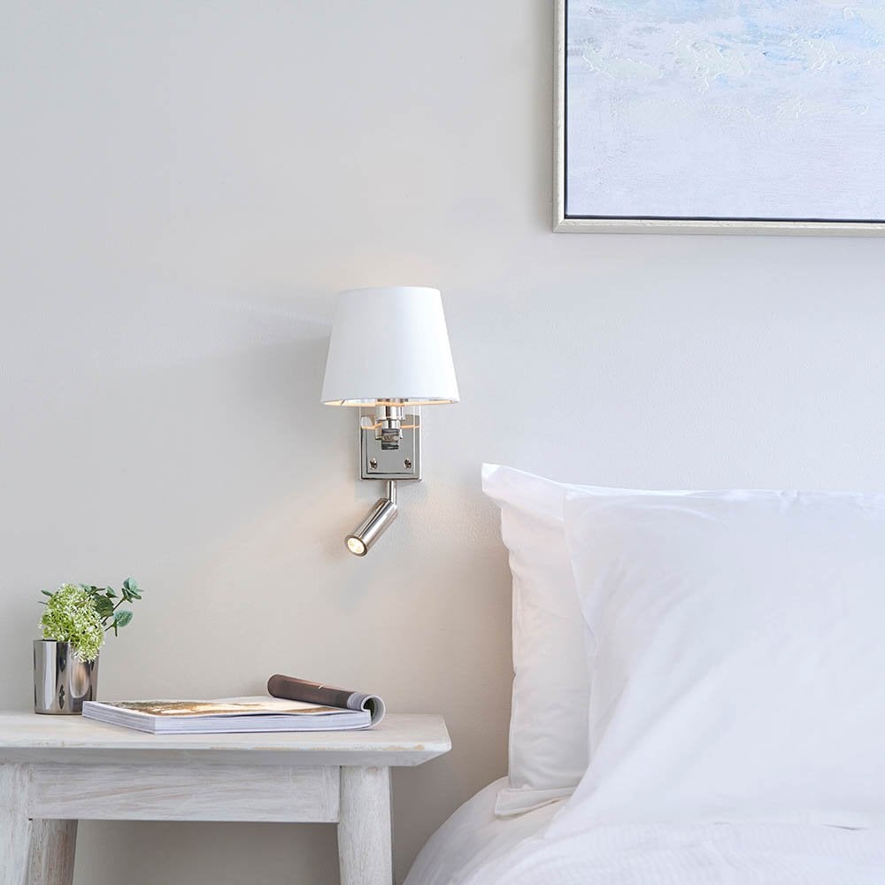 Harvey Wall & Spot Light in Nickel C/W Shade