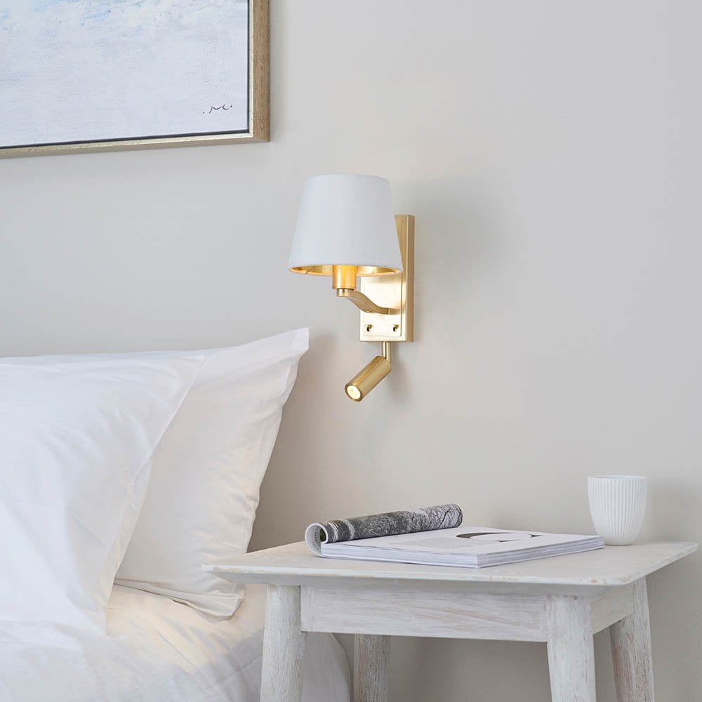 Harvey Wall & Spot Light in Gold C/W Shade