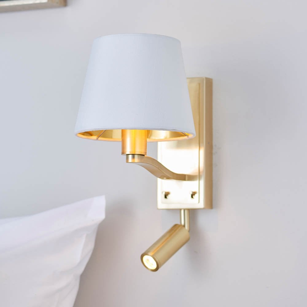 Harvey Wall & Spot Light in Gold C/W Shade
