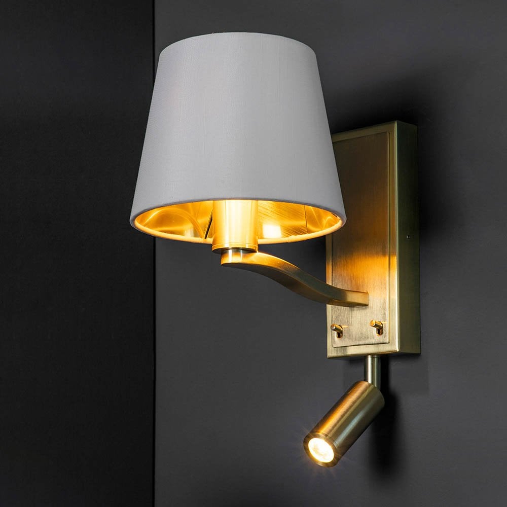 Harvey Wall & Spot Light in Gold C/W Shade