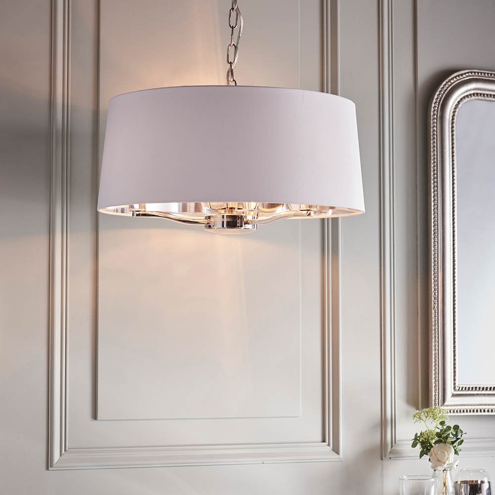 Harvey 3 Light with Drum Shade in Nickel