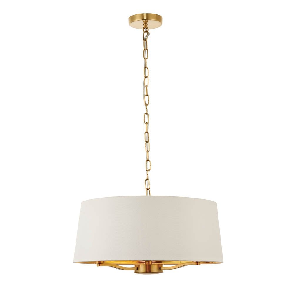 Harvey 3 Light with Drum Shade in Satin Gold