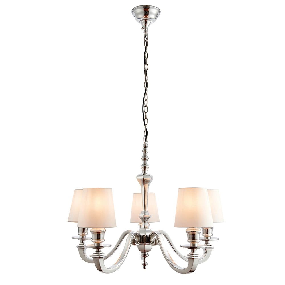 Finsbury 5 Light Pendant in Polished Alumium Finish