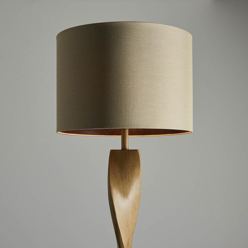 Abia Wooden Floor Lamp C/W Shade