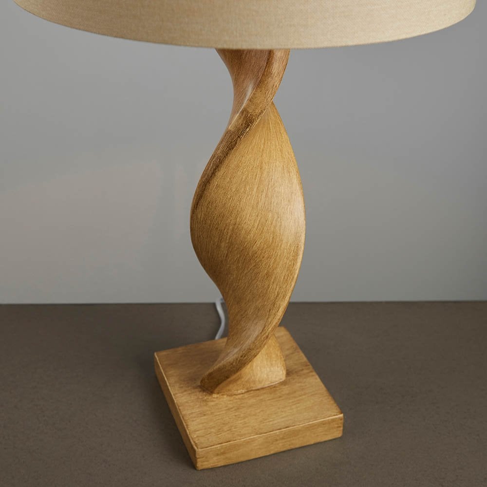 Abia Wooden Table Lamp C/W Shade