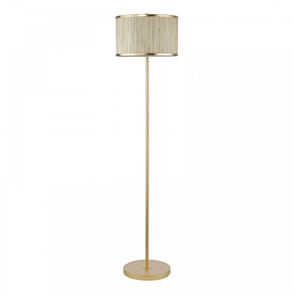 Fenella Floor Lamp in Golf Leaf & Seagrass