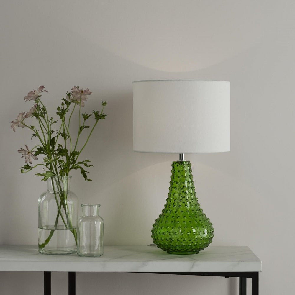 Kristina Green Glass Table Lamp C/W Shade