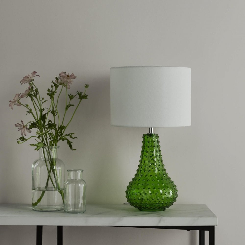 Kristina Green Glass Table Lamp C/W Shade
