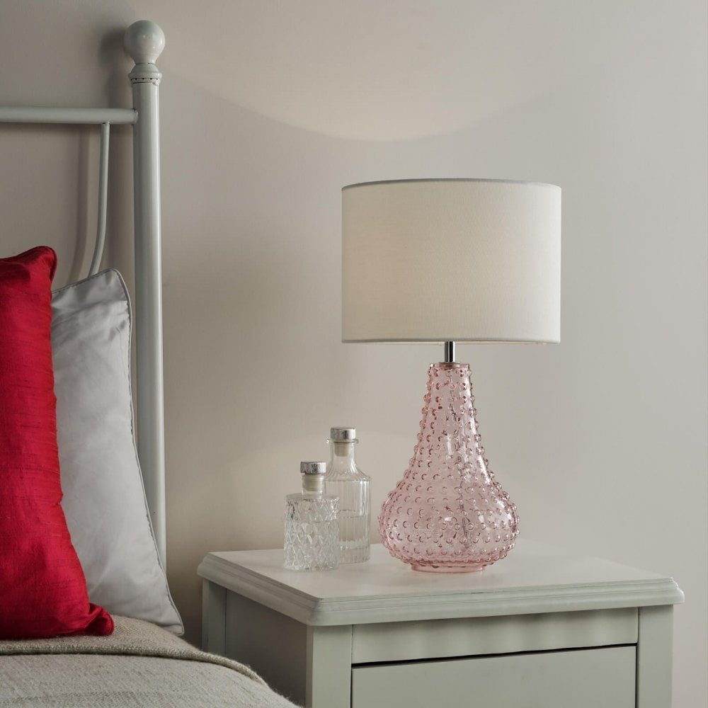 Kristina Pink Glass Table Lamp C/W Shade