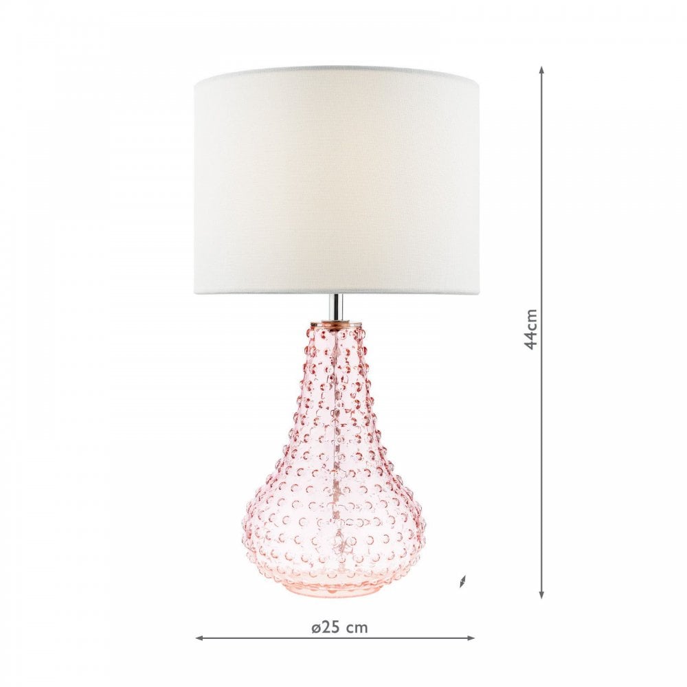 Kristina Pink Glass Table Lamp C/W Shade