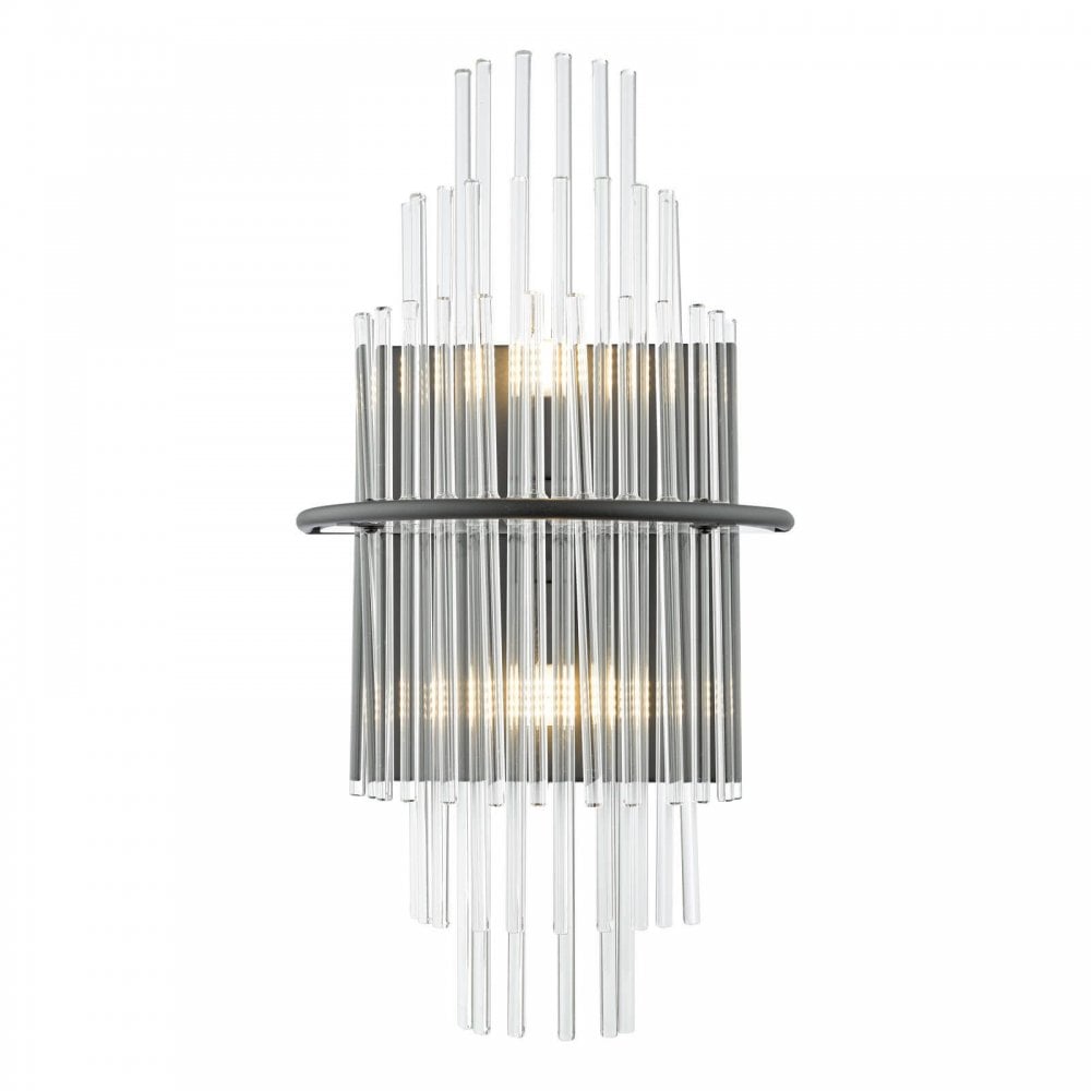 Lukas Wall Light in Satin Black & Glass