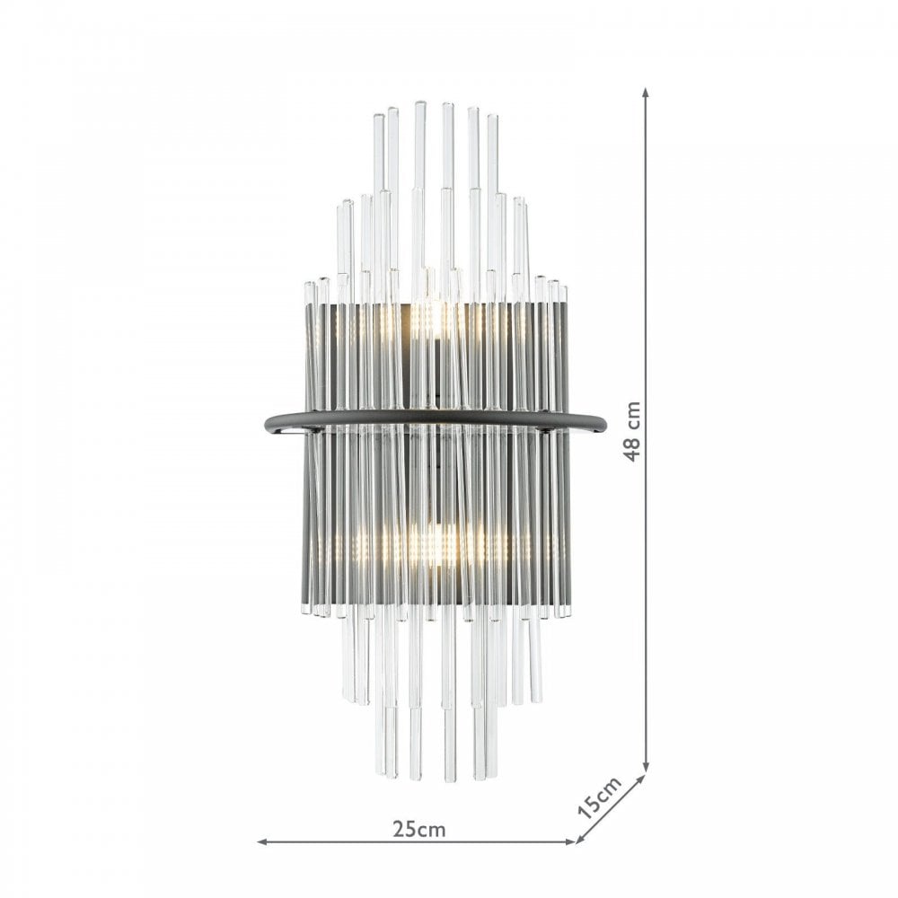 Lukas Wall Light in Satin Black & Glass