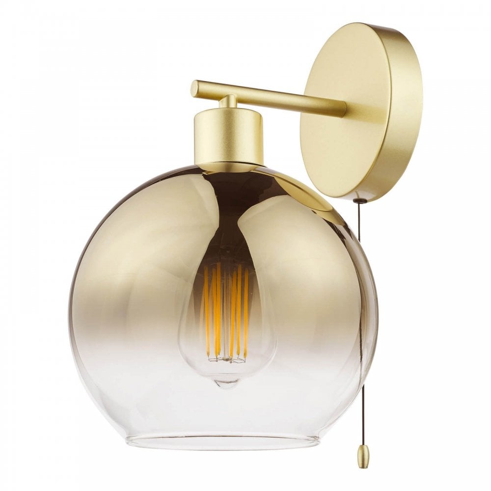 Lycia Satin Gold & Gold Ombre Glass Wall Light
