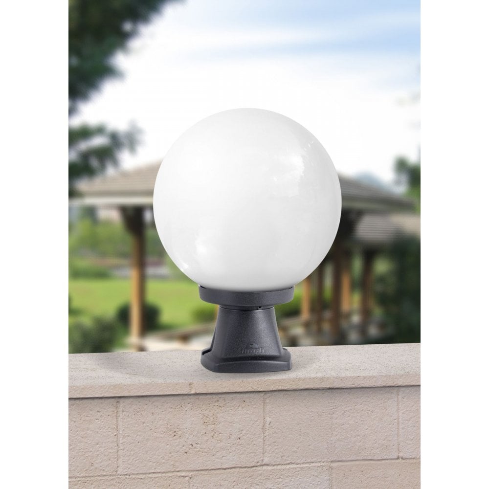 Disma Black Post Top with Opal Globe