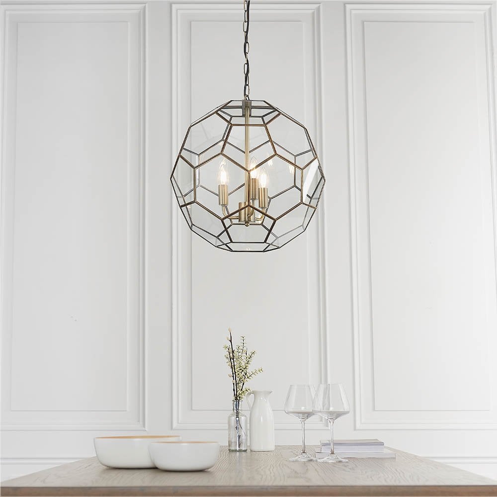 Miele 3 Light Pendant in Antique Brass