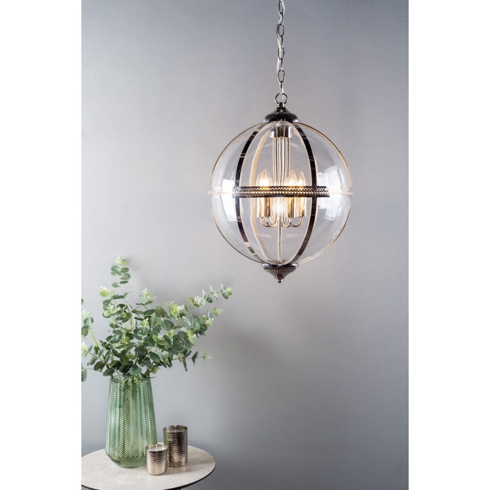 Vanessa 5 Light Polished Nickel Pendant