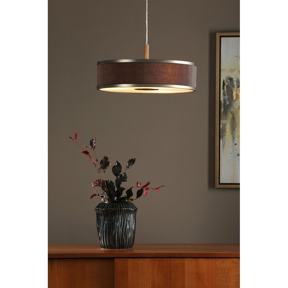 Alvaro 3 Light Pendant in Antique Bronze C/W Mushroom Detail