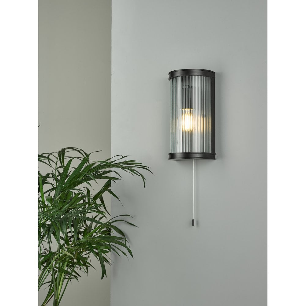 Anund Bathroom Wall Light in Matt Black IP44