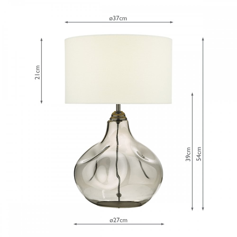 Esarosa Table Lamp Smoked Glass With Shade