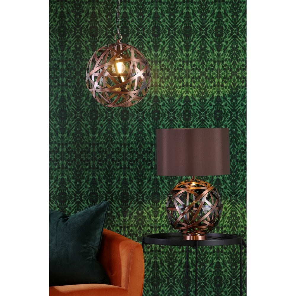 Voyage Woven Antique Copper Table Lamp