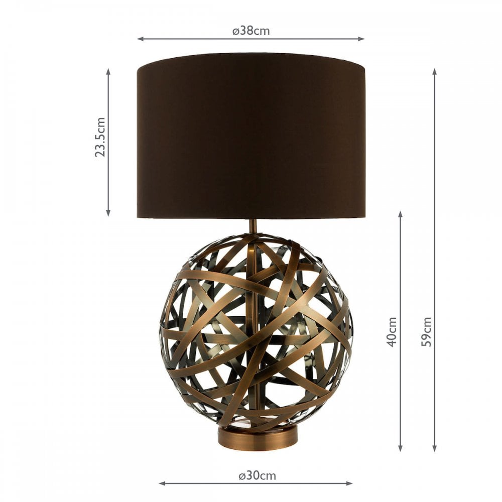 Voyage Woven Antique Copper Table Lamp