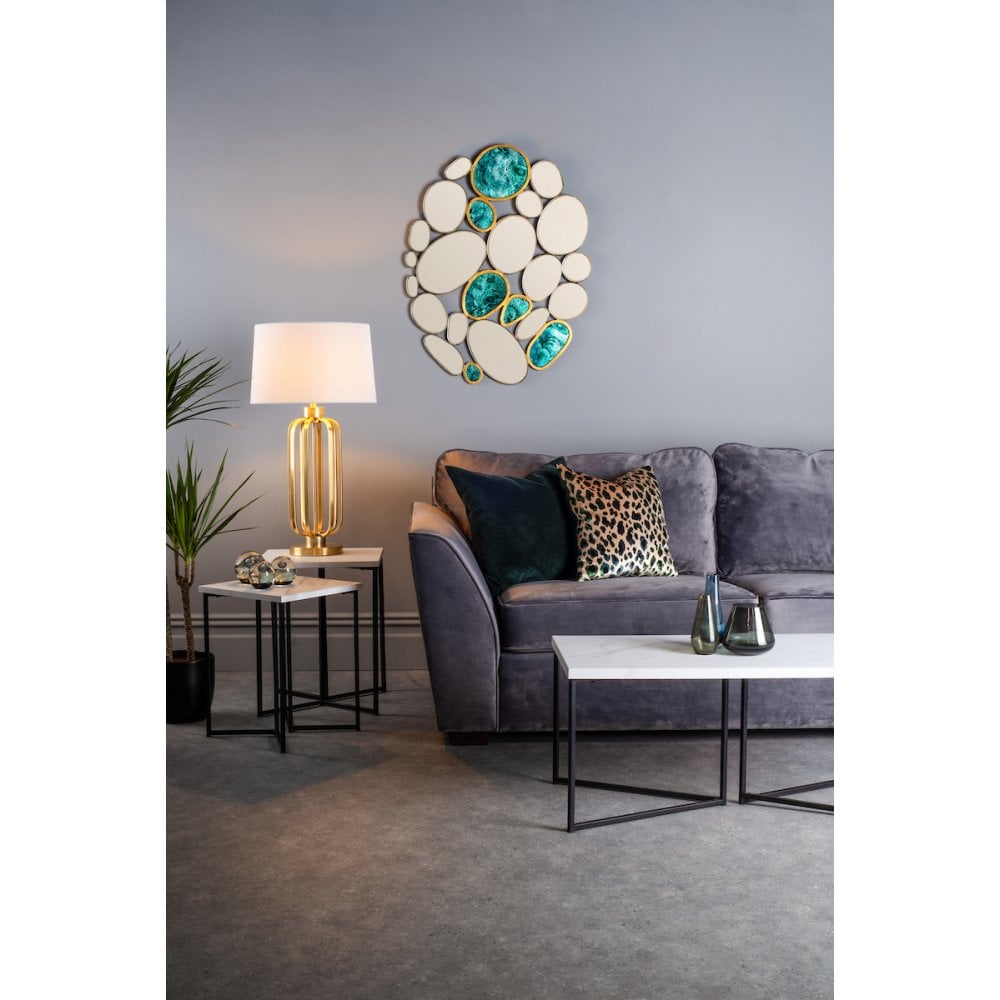 Lucie Table Lamp Satin Brass Complete With Shade