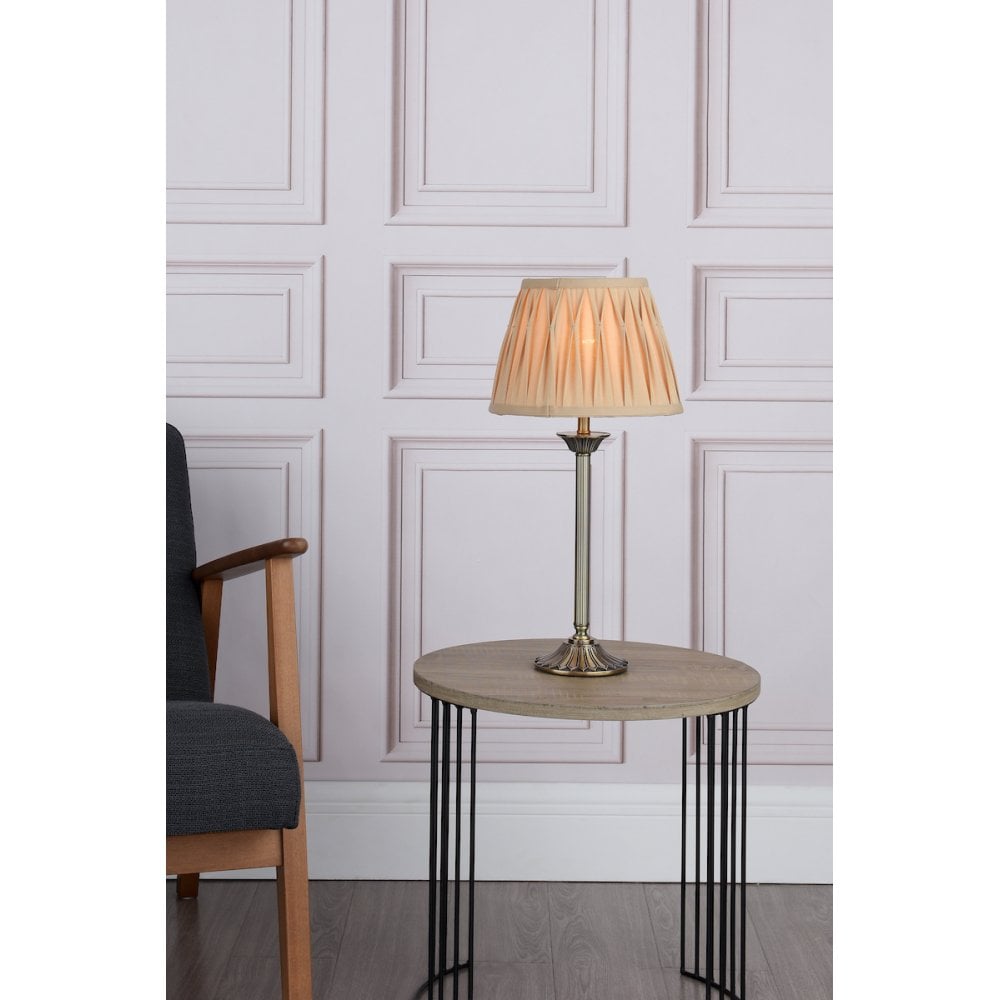 Hatton Table Lamp Antique Brass Complete With Shade