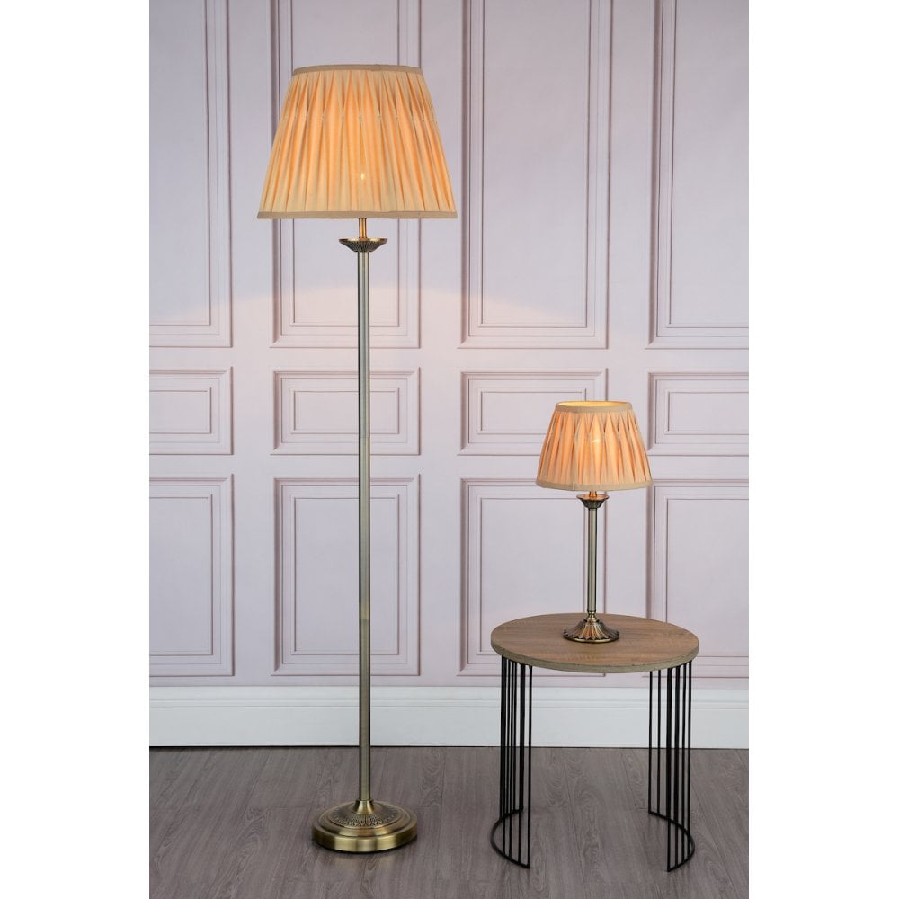 Hatton Table Lamp Antique Brass Complete With Shade