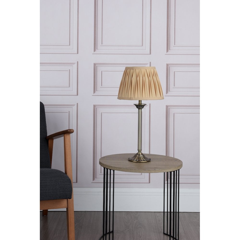 Hatton Table Lamp Antique Brass Complete With Shade