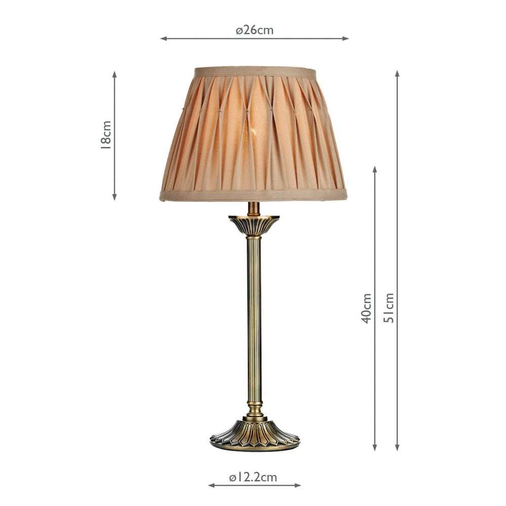 Hatton Table Lamp Antique Brass Complete With Shade