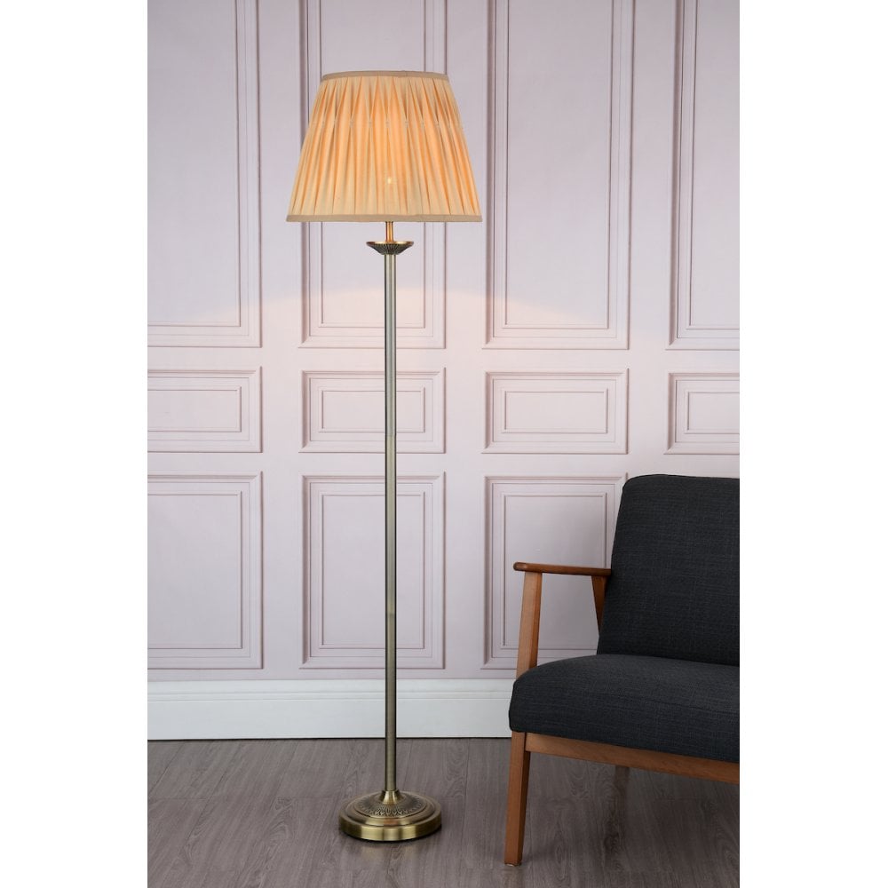 Hatton Floor Lamp Antique Brass Complete With Shade